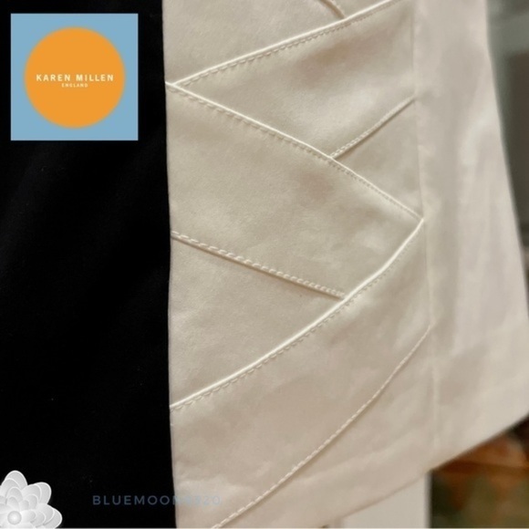 KAREN MILLEN ENGLAND Black and White Color Pencil Skirt NWT 6 See Measurements - Picture 6 of 12